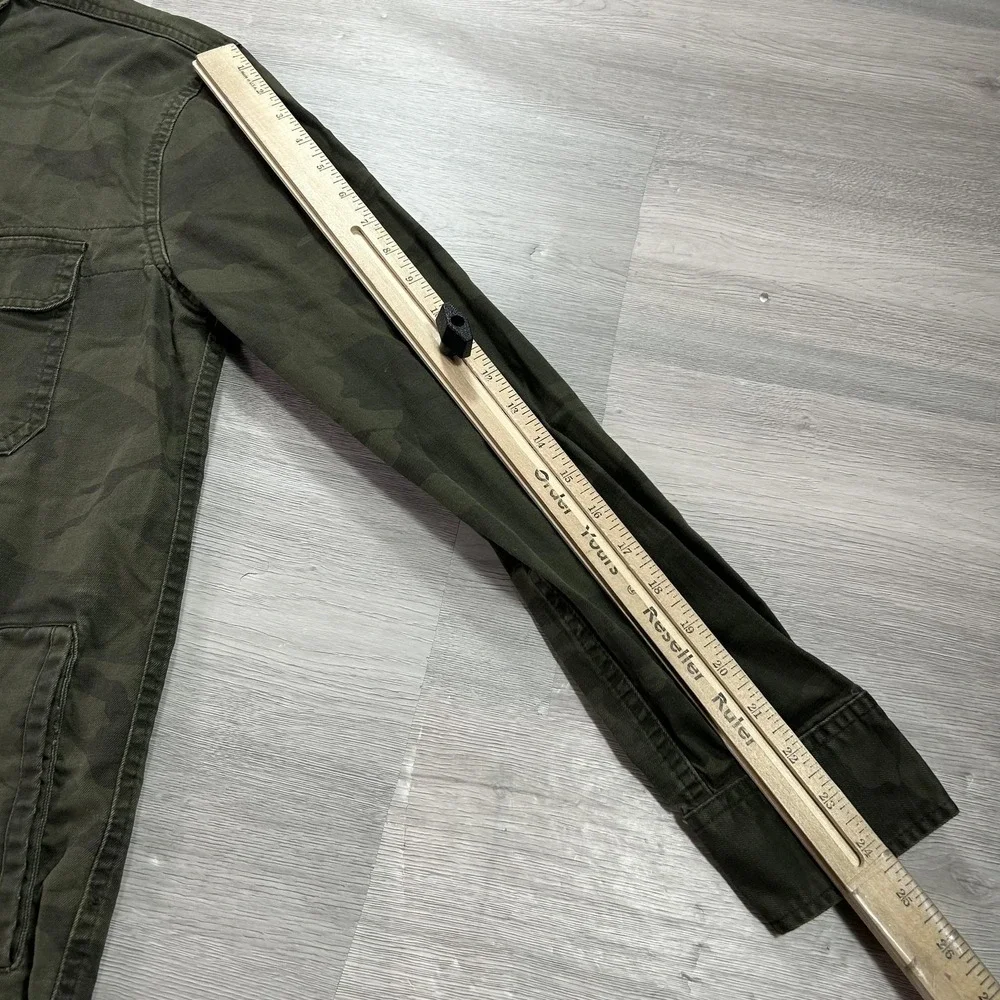 Abercrombie & Fitch Jacket Mens Small Green Camo Canvas Military Shacket‎